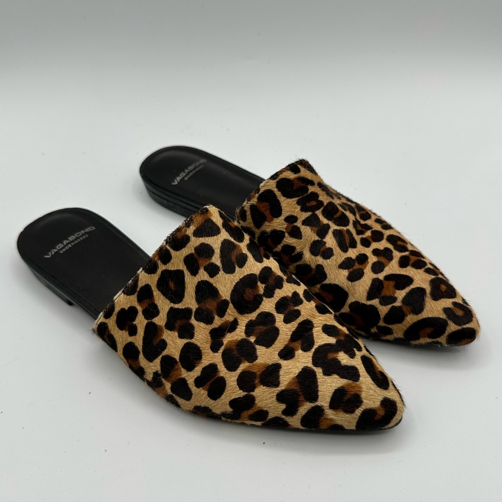 Vagabond Animal Print Leopard Mules Pointed Toe Women’s US 6 EU 36